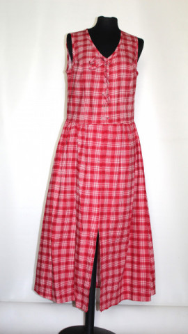 Rochie retro Coca Cola Collection – anii ’90, carouri alb‑roșii