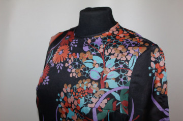 Rochie retro de seară din voal cu print floral – vintage anii ’70 - Img 7