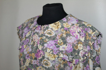 Rochie retro Maggy London din rayon cu print floral – anii ’80 - Img 6