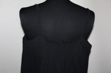 Rochie retro neagră Fransa din pânză topită de bumbac – anii ’90 - Img 4