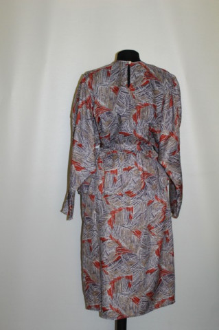 Rochie retro print abstract caramiziu anii '80