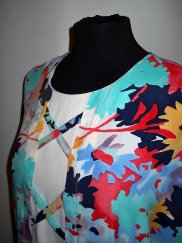 Rochie retro print floral multicolor anii '80