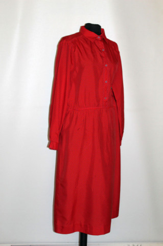 Rochie roșie cu picățele – vintage anii ’70 - Img 4