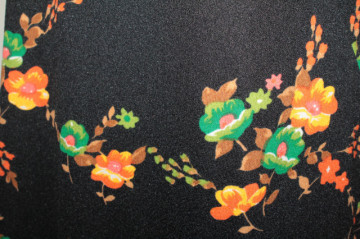 Rochie vintage – print floral portocaliu și verde, anii ’60‑’70 - Img 5