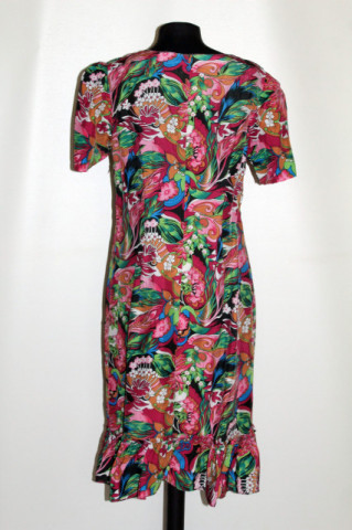 Rochie vintage anii ’60 cu print crizanteme  - Img 2