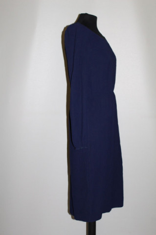 Rochie vintage bleumarin plisată anii 70
