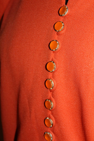 Rochie vintage cărămizie cu centură – anii ’70 - Img 6