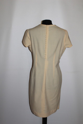 Rochie vintage galben deschis anii ’60 – stofă fină de lână, croială manuală - Img 3
