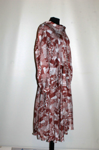 Rochie vintage midi cu print abstract maro – anii ’70 - Img 4
