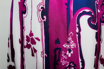 Rochie vintage mod violet, bleumarin si alb anii '60