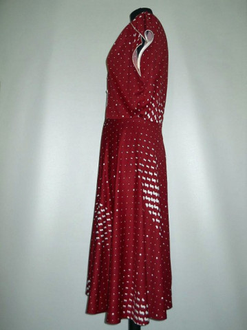 Rochie vintage print geometric alb anii '70