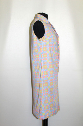 Rochie vintage print grafic pastel anii ‘60 - Img 2