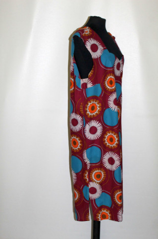 Rochie vintage print margarete și cercuri anii 60