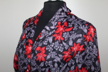 Rochie vintage print orhidee anii 70 - Img 5