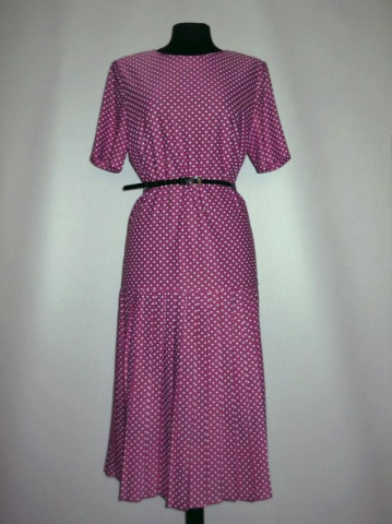 Rochie violet orhidee print buline anii '70