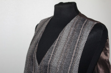 Vestă retro New Fast – anii ’80, stofă bouclé cu dungi - Img 4