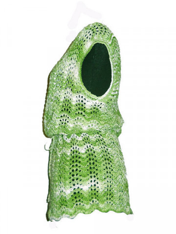 Vesta vintage verde din dantela tricotata anii '70