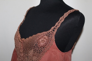 Bluză cărămizie cu platcă crochet – repro anii ’70, - Img 5