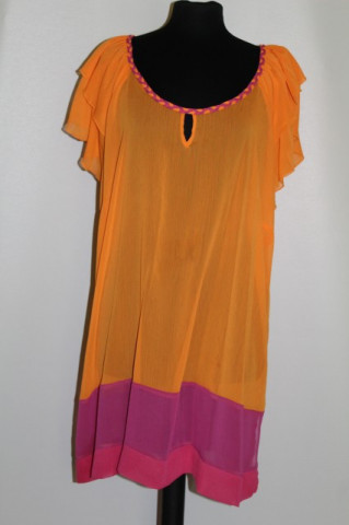 Bluza din georgette bicolor repro anii '70