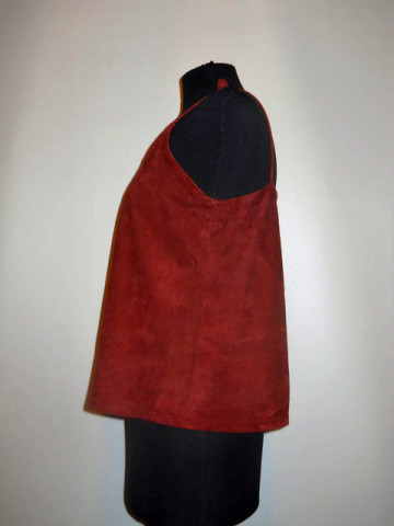 Bluza piele intoarsa visinie anii '70