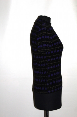 Bluza retro cu print floral pictat violet – anii ’90 - Img 2