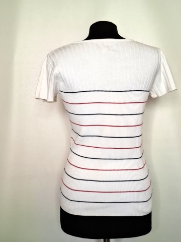 Bluză tricot Tommy Hilfiger, dungi verticale, piesă unică - Img 4