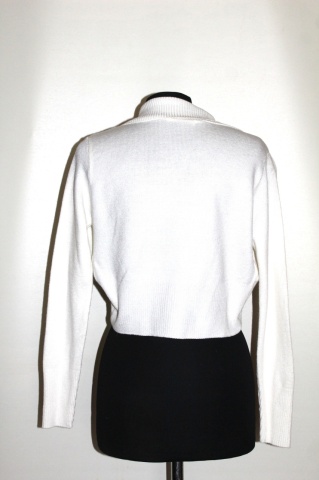 Bolero alb tricotat – croială scurtă, stil minimalist - Img 3