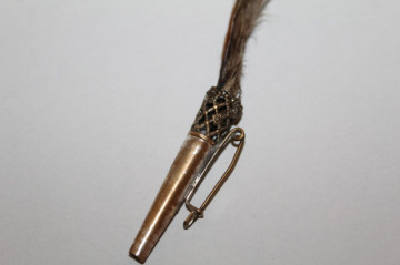 Broșă antique cu pene de fazan – edwardian cca. 1900 - Img 2