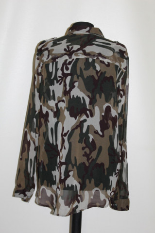 Cămașă chiffon cu print camuflaj – retro safari  - Img 3
