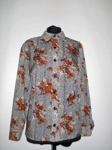 Camasa print floral maro anii '70