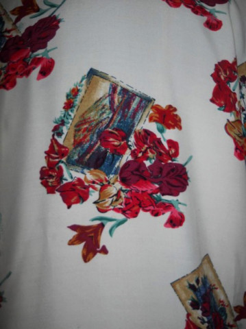 Camasa retro print floral rosu anii '80