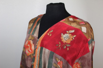 Cămașă retro print floral și geometric anii 80-90