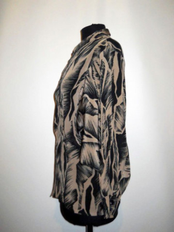 Camasa retro print vegetal anii '80