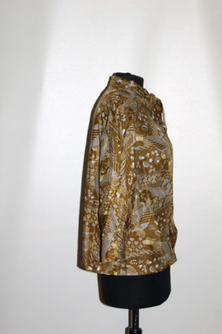 Cămașă vintage din mătase naturală cu print vegetal – anii ’60 - Img 2