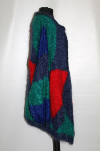 Cardigan din mohair model geometric anii 80