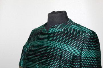 Deux pièces vintage verde cu negru – set rochie & jachetă, anii ’60 - Img 6