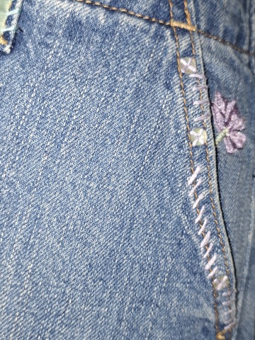 Fustă denim Gap cu broderie fluturi - Img 5