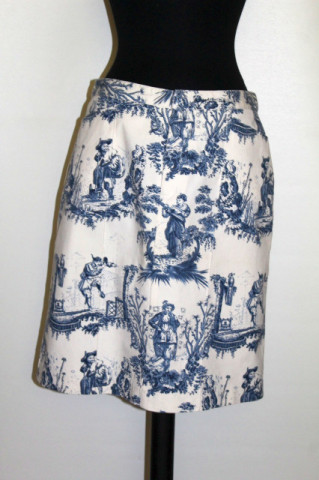 Fustă vintage din Toile de Jouy – retro anii ’80‑’90