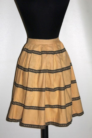 Fustă vintage galben vanilie dungi anii 40