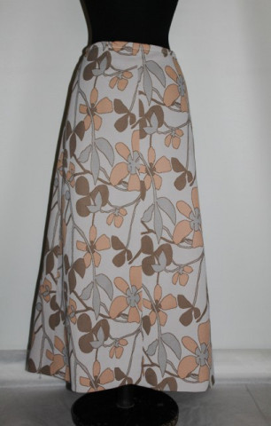 Fusta vintage gri lunga cu flori uriase anii '60
