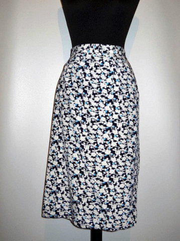 Fusta vintage print floral albastru anii '70