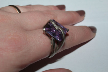 Inel din argint ametist violet anii 50