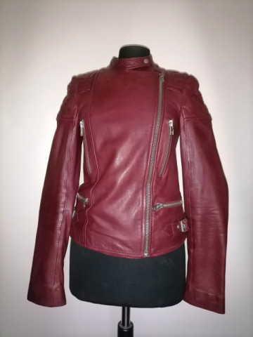 Jachetă din piele Jack Wills – retro rock, vișinie
