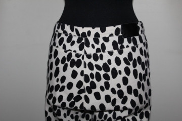 Pantaloni animal print alb cu negru – denim skinny  - Img 4