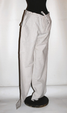 Pantaloni grej cu dungi verticale – retro repro anii ’80 - Img 4