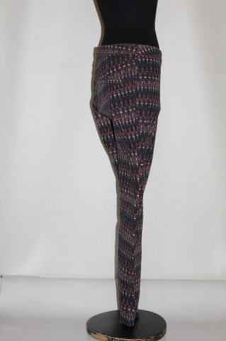 Pantaloni print geometric bleumarin și vișiniu – retro repro anii ’60 - Img 3