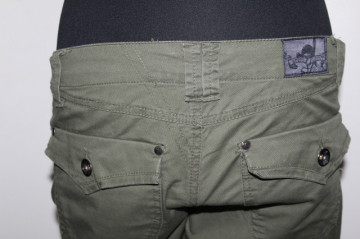 Pantaloni stil army Fox Company – vintage kaki, skinny - Img 4