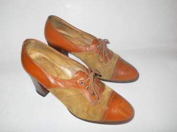 Pantofi bicolori vintage anii '40