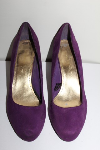 Pantofi violet toc conic repro anii 80 - Img 1
