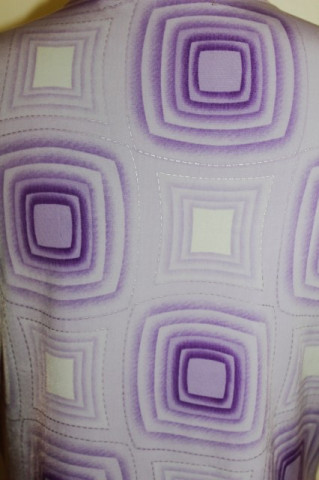 Repro 1970s Geometric Pattern Lilac Blouse - Img 3